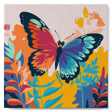 Carica l'immagine nel visualizzatore di Gallery, Mini Kit da Dipingere con i Numeri 20x20cm con cornice Farfalla Tropicale