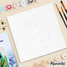 Carica l'immagine nel visualizzatore di Gallery, Mini Kit da Dipingere con i Numeri 20x20cm con cornice Capibara Tropicale