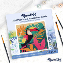 Carica l'immagine nel visualizzatore di Gallery, Mini Kit da Dipingere con i Numeri 20x20cm con cornice Tucano Tropicale