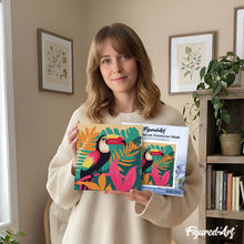 Carica l'immagine nel visualizzatore di Gallery, Mini Kit da Dipingere con i Numeri 20x20cm con cornice Tucano Tropicale