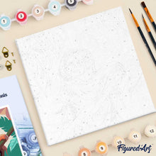 Carica l'immagine nel visualizzatore di Gallery, Mini Kit da Dipingere con i Numeri 20x20cm con cornice Bradipo Tropicale