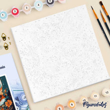 Carica l'immagine nel visualizzatore di Gallery, Mini Kit da Dipingere con i Numeri 20x20cm con cornice Volpe Fantasy con Fiori