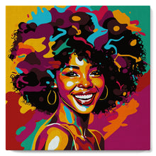 Carica l'immagine nel visualizzatore di Gallery, Mini Kit da Dipingere con i Numeri 20x20cm con cornice Donna Afroamericana Pop Art