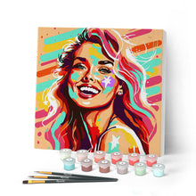 Carica l'immagine nel visualizzatore di Gallery, Mini Kit da Dipingere con i Numeri con cornice Bellissima Bionda Pop Art