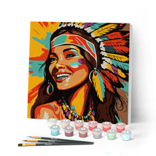 Carica l'immagine nel visualizzatore di Gallery, Mini Kit da Dipingere con i Numeri con cornice Nativa d'America Pop Art