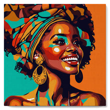 Carica l'immagine nel visualizzatore di Gallery, Mini Kit da Dipingere con i Numeri 20x20cm con cornice Regina Africana Pop Art