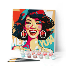Carica l'immagine nel visualizzatore di Gallery, Mini Kit da Dipingere con i Numeri con cornice Donna Affascinante Pop Art
