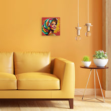 Carica l'immagine nel visualizzatore di Gallery, Mini Kit da Dipingere con i Numeri 20x20cm con cornice Donna Esotica Pop Art