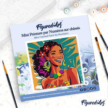 Carica l'immagine nel visualizzatore di Gallery, Mini Kit da Dipingere con i Numeri 20x20cm con cornice Donna dell'Isola Pop Art