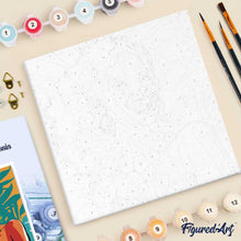 Carica l'immagine nel visualizzatore di Gallery, Mini Kit da Dipingere con i Numeri 20x20cm con cornice Donna dell'Isola Pop Art