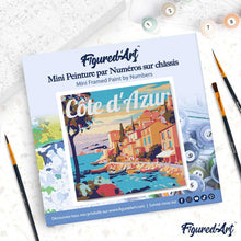 Carica l'immagine nel visualizzatore di Gallery, Mini Kit da Dipingere con i Numeri 20x20cm con cornice Costa Azzurra