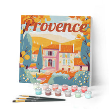 Carica l'immagine nel visualizzatore di Gallery, Mini Kit da Dipingere con i Numeri con cornice Autunno in Provenza
