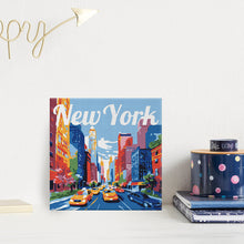 Carica l'immagine nel visualizzatore di Gallery, Mini Kit da Dipingere con i Numeri 20x20cm con cornice New York City
