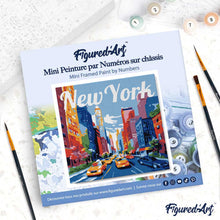 Carica l'immagine nel visualizzatore di Gallery, Mini Kit da Dipingere con i Numeri 20x20cm con cornice New York City