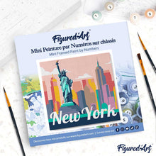 Carica l'immagine nel visualizzatore di Gallery, Mini Kit da Dipingere con i Numeri 20x20cm con cornice Statua della Libertà New York