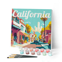Carica l'immagine nel visualizzatore di Gallery, Mini Kit da Dipingere con i Numeri con cornice Strada della California