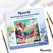 Carica l'immagine nel visualizzatore di Gallery, Mini Kit da Dipingere con i Numeri 20x20cm con cornice Mongolfiere in California