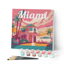 Carica l'immagine nel visualizzatore di Gallery, Mini Kit da Dipingere con i Numeri con cornice Miami
