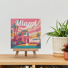 Carica l'immagine nel visualizzatore di Gallery, Mini Kit da Dipingere con i Numeri 20x20cm con cornice Miami