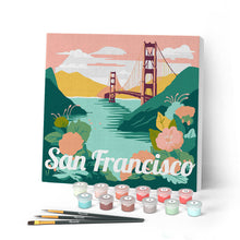 Carica l'immagine nel visualizzatore di Gallery, Mini Kit da Dipingere con i Numeri con cornice San Francisco