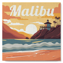 Carica l'immagine nel visualizzatore di Gallery, Mini Kit da Dipingere con i Numeri 20x20cm con cornice Spiaggia di Malibu