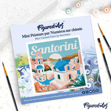 Carica l'immagine nel visualizzatore di Gallery, Mini Kit da Dipingere con i Numeri 20x20cm con cornice Alba a Santorini