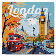 Carica l'immagine nel visualizzatore di Gallery, Mini Kit da Dipingere con i Numeri 20x20cm con cornice Londra