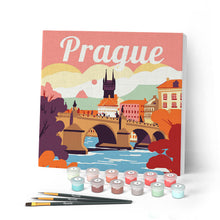 Carica l'immagine nel visualizzatore di Gallery, Mini Kit da Dipingere con i Numeri con cornice Praga
