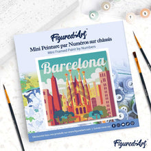 Carica l'immagine nel visualizzatore di Gallery, Mini Kit da Dipingere con i Numeri 20x20cm con cornice Barcellona