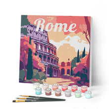 Carica l'immagine nel visualizzatore di Gallery, Mini Kit da Dipingere con i Numeri con cornice Roma