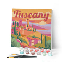 Carica l'immagine nel visualizzatore di Gallery, Mini Kit da Dipingere con i Numeri con cornice Primavera in Toscana