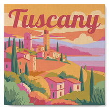 Carica l'immagine nel visualizzatore di Gallery, Mini Kit da Dipingere con i Numeri 20x20cm con cornice Primavera in Toscana
