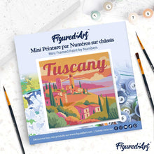 Carica l'immagine nel visualizzatore di Gallery, Mini Kit da Dipingere con i Numeri 20x20cm con cornice Primavera in Toscana