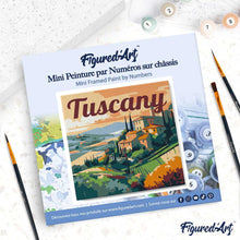 Carica l'immagine nel visualizzatore di Gallery, Mini Kit da Dipingere con i Numeri 20x20cm con cornice Estate in Toscana