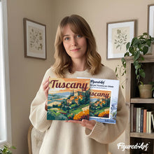 Carica l'immagine nel visualizzatore di Gallery, Mini Kit da Dipingere con i Numeri 20x20cm con cornice Estate in Toscana