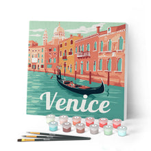 Carica l'immagine nel visualizzatore di Gallery, Mini Kit da Dipingere con i Numeri con cornice Venezia