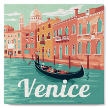 Carica l'immagine nel visualizzatore di Gallery, Mini Kit da Dipingere con i Numeri 20x20cm con cornice Venezia