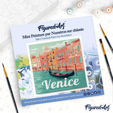 Carica l'immagine nel visualizzatore di Gallery, Mini Kit da Dipingere con i Numeri 20x20cm con cornice Venezia