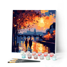 Carica l'immagine nel visualizzatore di Gallery, Mini Kit da Dipingere con i Numeri con cornice - Notte Romantica