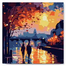 Carica l'immagine nel visualizzatore di Gallery, Mini Kit da Dipingere con i Numeri 20x20cm con cornice - Notte Romantica