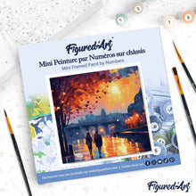 Carica l'immagine nel visualizzatore di Gallery, Mini Kit da Dipingere con i Numeri 20x20cm con cornice - Notte Romantica