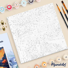 Carica l'immagine nel visualizzatore di Gallery, Mini Kit da Dipingere con i Numeri 20x20cm con cornice - Notte Romantica