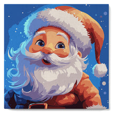 Carica l'immagine nel visualizzatore di Gallery, Mini Kit da Dipingere con i Numeri 20x20cm con cornice - Sorridente Babbo Natale
