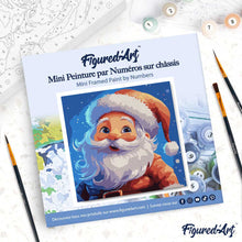 Carica l'immagine nel visualizzatore di Gallery, Mini Kit da Dipingere con i Numeri 20x20cm con cornice - Sorridente Babbo Natale