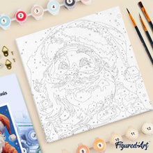 Carica l'immagine nel visualizzatore di Gallery, Mini Kit da Dipingere con i Numeri 20x20cm con cornice - Sorridente Babbo Natale