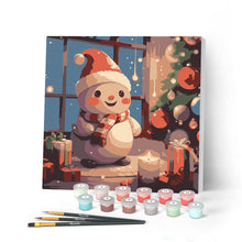 Carica l'immagine nel visualizzatore di Gallery, Mini Kit da Dipingere con i Numeri con cornice - Allegro e luminoso Natale