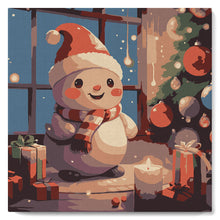 Carica l'immagine nel visualizzatore di Gallery, Mini Kit da Dipingere con i Numeri 20x20cm con cornice - Allegro e luminoso Natale