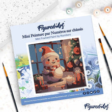 Carica l'immagine nel visualizzatore di Gallery, Mini Kit da Dipingere con i Numeri 20x20cm con cornice - Allegro e luminoso Natale