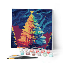 Carica l'immagine nel visualizzatore di Gallery, Mini Kit da Dipingere con i Numeri con cornice - Albero di Natale Colorato