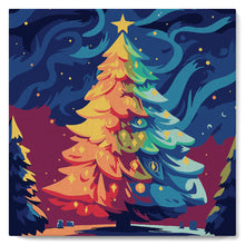 Carica l'immagine nel visualizzatore di Gallery, Mini Kit da Dipingere con i Numeri 20x20cm con cornice - Albero di Natale Colorato